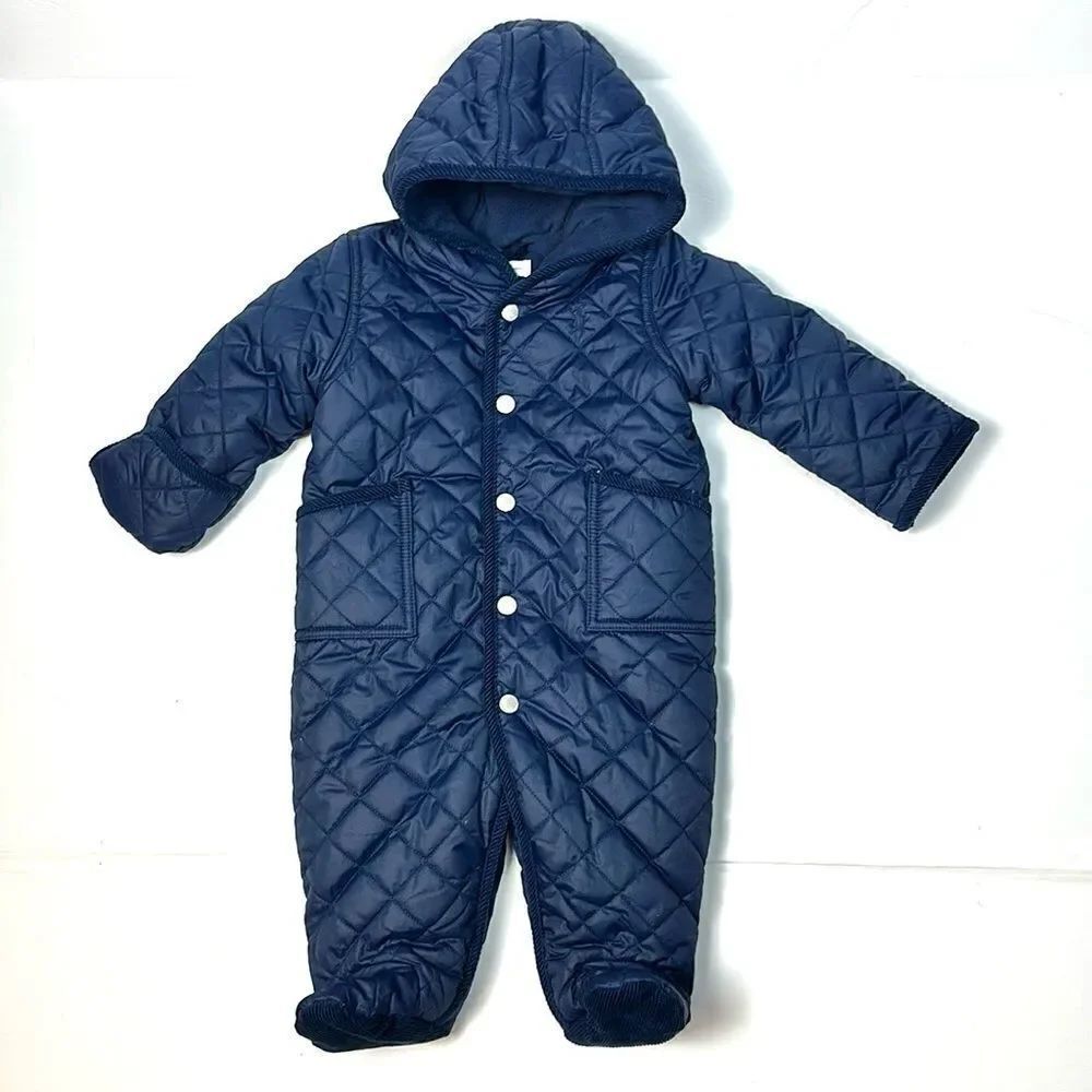 Ralph Lauren Quilted Navy Blue
Baby Boy Bunting Snowsuit Hooded Size 6M - Picture 5 of 13